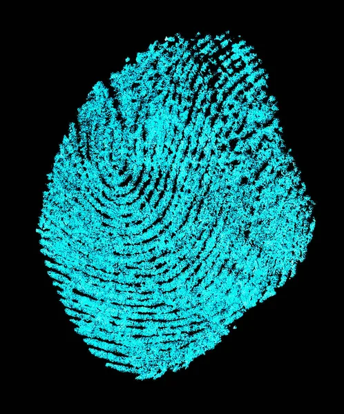 Bloody Fingerprint Ultraviolet Lamp Fingerprint Black Background — Stock Photo, Image