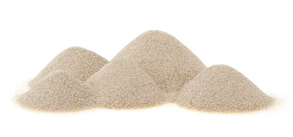 Högen Öken Sand Isolerad Vit Bakgrund Billig Sand Från Stranden — Stockfoto