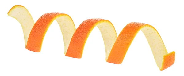 Изолированное Изображение Оранжевой Цедры Спирали Белом Фоне Витамин Концепция Здоровья — стоковое фото