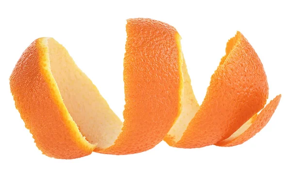 Spiralorange Skal Isolerad Vit Bakgrund Vitamin Skönhetsvård Hudkoncept Selektiv Inriktning — Stockfoto