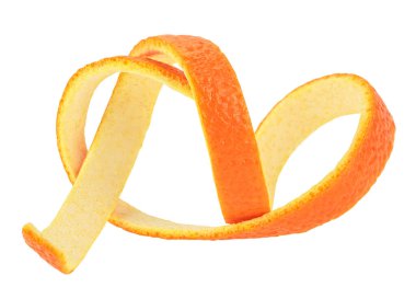 Güzellik sağlığı cilt konsepti. Beyaz arka planda tek portakal kabuğu izole edilmiş. C vitamini.