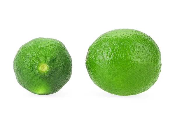 Mészkő Citrus Lime Gyümölcs Izolált Fehér Alapon Friss Mész — Stock Fotó