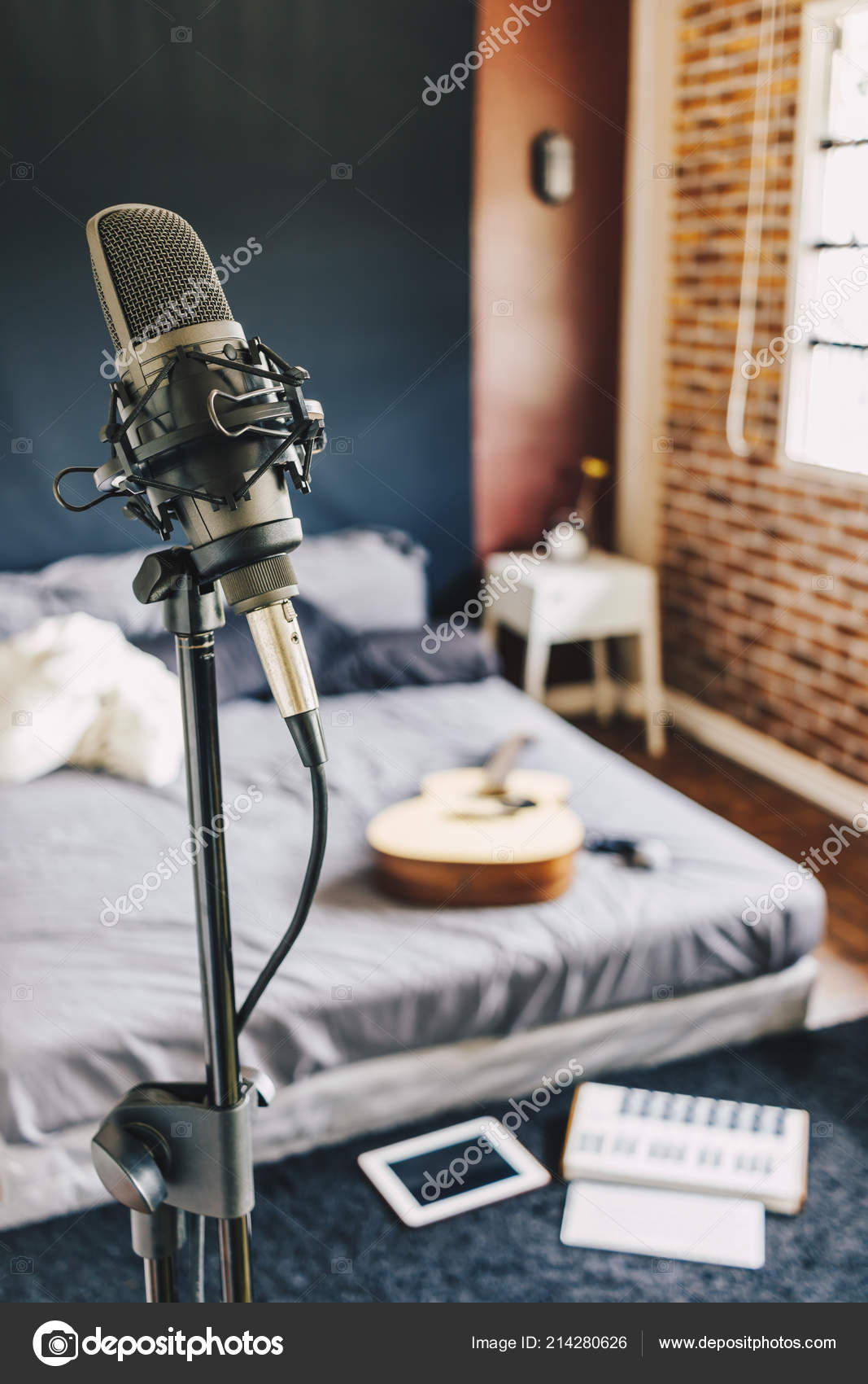 Bedroom Studio Home Recording Studio Microphone Musical