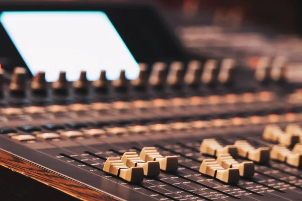 Mixing Console Music Production Recording Broadcasting Concept — Stock Photo, Image