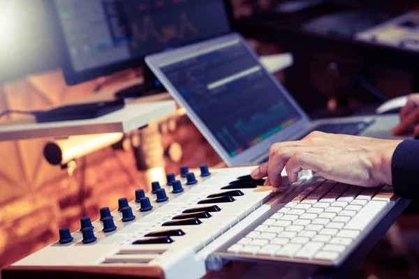Male Producer Musician Composer Making Song Home Recording Studio Music Stock Picture
