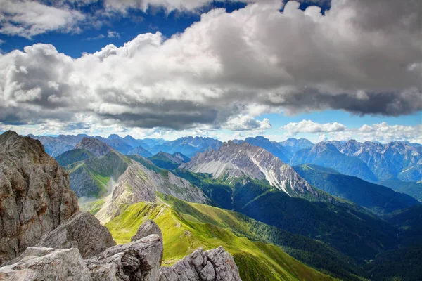 Gipfelblick Auf Alpi Carniche Karnische Alpen Hauptkamm Und Zackige Crode — Stockfoto