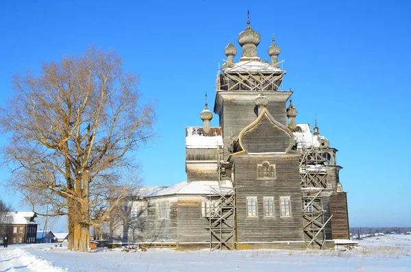 Kościół Przemienienia Pańskiego Kościół Xviii Turchasovo Rosja Arkhangelsk Regionu Onega — Zdjęcie stockowe