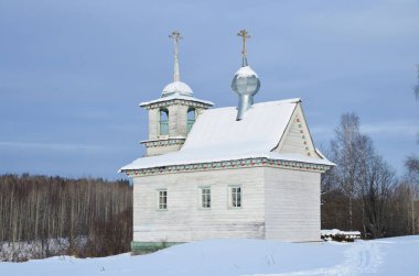 Varvarskaya köyü. 19. yüzyıl kış Şapel, Zosim ve Savvatiy. Rusya. Arkhangelsk region, Kargopol bölge