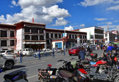 Tibet, Lhasa, Çin, Haziran, 02, 2018.Tibet, Lhasa, Çin, Haziran, 02, 2018.Tibet, insanlar Lhasa Merkezi