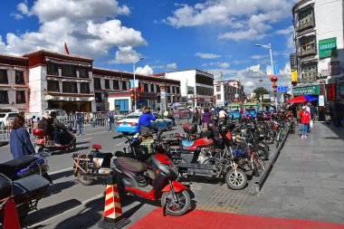 Tibet, Lhasa, Çin, Haziran, 02, 2018.Tibet, Lhasa, Çin, Haziran, 02, 2018.Tibet, insanlar Lhasa Merkezi