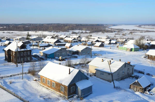 Rusia Región Arkhangelsk Pueblo Turchasovo Invierno —  Fotos de Stock