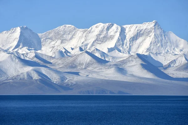 Tibet Sjön Nam Tso Nam Tso Och Nyechen Tangla Berg — Stockfoto