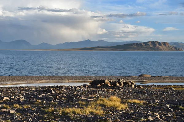 Western Tibet Sacred Lake Dangra Dang Gyu Tso Summer Evening — Stock Photo, Image