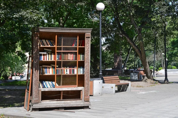 Vladivostok Russia Agosto 2018 Vecchia Libreria Scambio Libri Nel Parco — Foto Stock