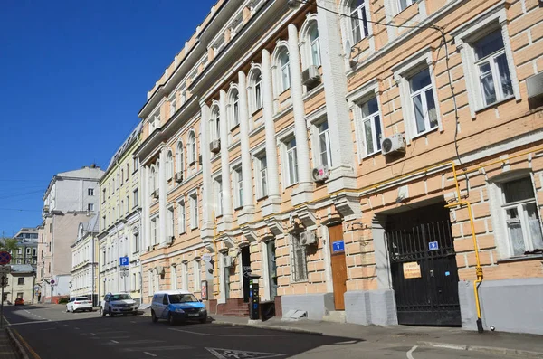 Moskva Ryssland Augusti 2018 Lägenhet Husnummer Yakovoapostolsky Lane Moskva 1900 — Stockfoto