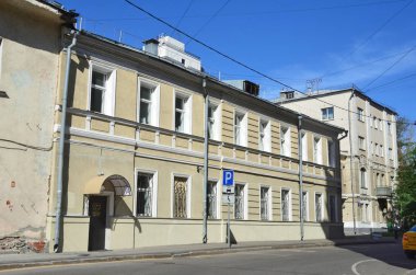 Moskova, Rusya, Ağustos, 12, 2018. Lyalin lane, 1917 yılında inşa evi 16