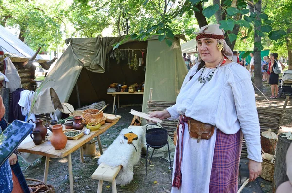 Moskova Rusya Eski Giysiler Kez Dönemini Festivali Sırasında Rus Yüzyıla — Stok fotoğraf