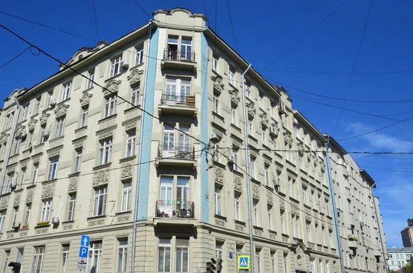 Moscow Russia August 2018 Moscow Apartment House Intersection Podsosensky Lyalin — Stock Photo, Image