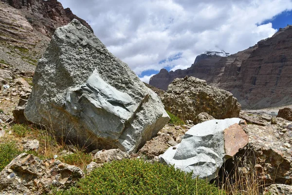 Geoglyphen Der Nähe Des Weges Rund Den Mount Kailas Kailas — Stockfoto