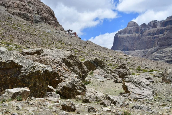 Ancient Buddhist Monastery Chuku Gompa Mountainside Southern Face Mount Kailash — Stock Photo, Image