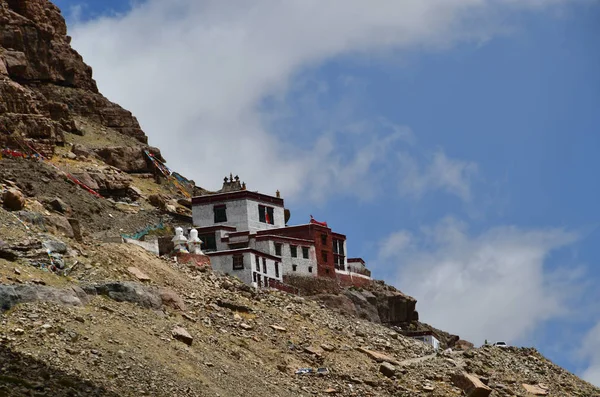 Ancien Monastère Bouddhiste Sur Flanc Montagne Face Face Sud Mont — Photo