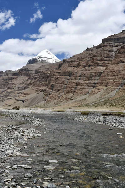China Tíbet Río Montaña Frente Cara Sur Kailas Verano —  Fotos de Stock