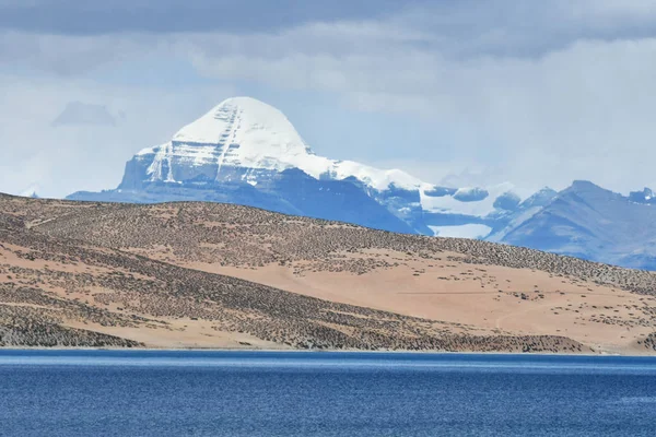 Tibet Lago Sacro Manasarovar Faccia Meridionale Kailas — Foto Stock