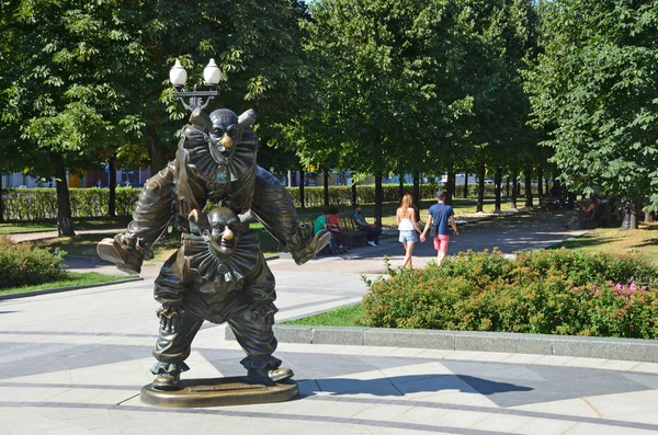 Moscow Russia August 2018 Sculptural Composition Clowns Sculptor Zurab Tsereteli — Stock Photo, Image