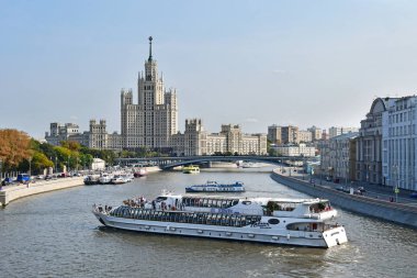 Moscow, Russia, September, 01, 2018. The pleasure cruise ship of flotilla 