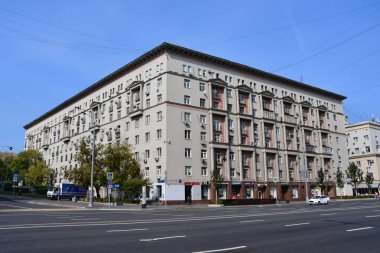 Moskova, Rusya, Eylül, 01, 2018. Ev 38-40 / 15 bina 9on Zemlyanoy val sokak, Vorontsov alan, 15 içinde açık havada