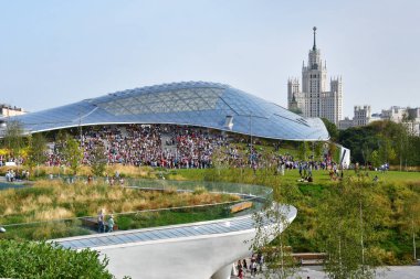 Moskova, Rusya, Eylül, 01, 2018. İnsanlar Park 