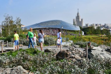 Moskova, Rusya, Eylül, 01, 2018. İnsanlar Park 