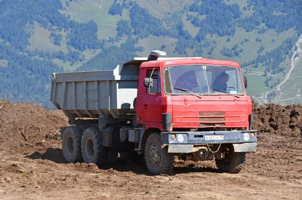 Arkhyz Ryssland Kaukasus September 2018 Tatra T815 Dumper Byggplatsen För — Stockfoto