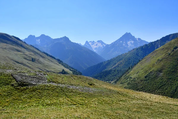 Vista Sulle Montagne Dall Altopiano Gabulu Arkhyz Russia — Foto Stock