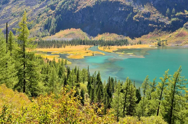 Russia, Altai territory, middle Multinskoye lake in sunny weather