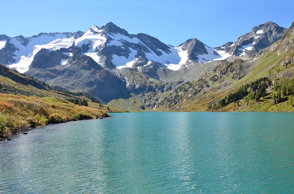 Altai territory, Ust-Koksinsky district, the lake Poperechnoye (Cross) in sunny weather