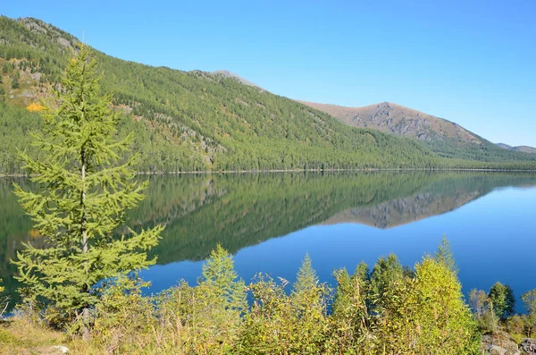 Russia, Altai territory, middle Multinskoye lake in sunny weather