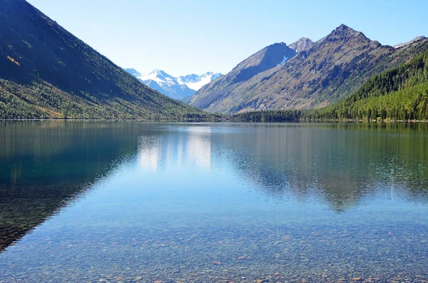 Russia, Altai territory, middle Multinskoye lake in sunny weather