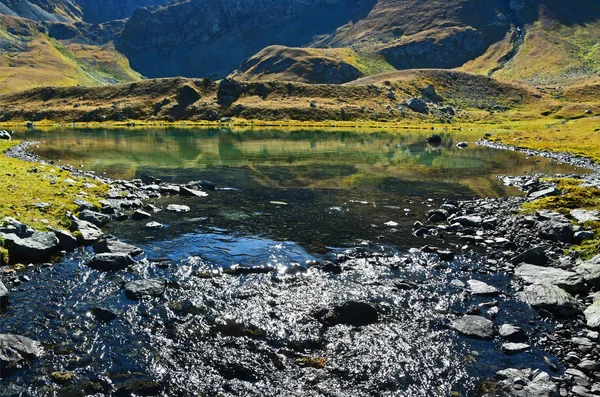 Russia Arkhyz Mountain Lake Provalnoye Autumn — Stock Photo, Image