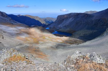Rusya, Arkhyz Dağları. Fedoseev dağ geçidi üzerinden agur (Turyi) göller
