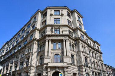 Moskova, Rusya, Eylül, 01, 2018. Moskova şehir, Varvarka St, 9/11/2 ev. Morozov fabrika eski tenement bina. Rusya Federasyonu Başkanı yönetim