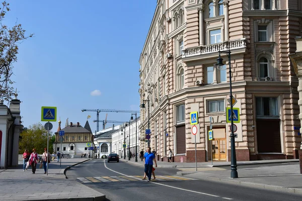 Moskova Rusya Eylül 2018 Sokak Varvarka Evi Ofis Ticaret Evi — Stok fotoğraf