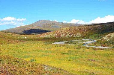 Rusya, Altay Cumhuriyeti, plato Yoshtykyol bulutlu gün