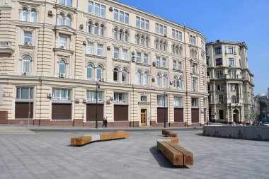 Moskova, Rusya, Eylül, 01, 2018. Sokak Varvarka, evi 7. Ofis ve ticaret evi 