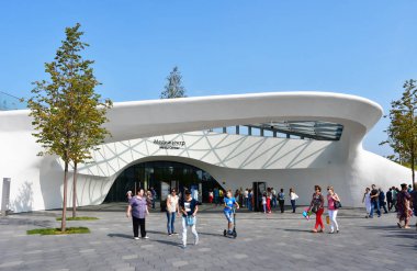 Moskova, Rusya, Eylül, 01, 2018. Media Center parkta 