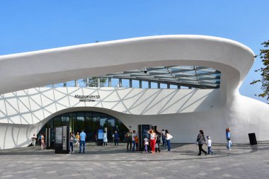 Moskova, Rusya, Eylül, 01, 2018. Media Center parkta 