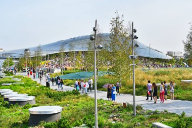 Moskova, Rusya, Eylül, 01, 2018. İnsanlar büyük amphitheater 