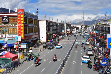 Tibet, Lhasa, Çin, Haziran, 02, 2018.Tibet, Lhasa, Çin, Haziran, 02, 2018.Tibet, insanlar Lhasa Merkezi