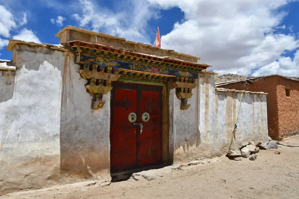Tibete Entrada Típica Para Casa Dos Assentamentos Alta Montanha — Fotografia de Stock
