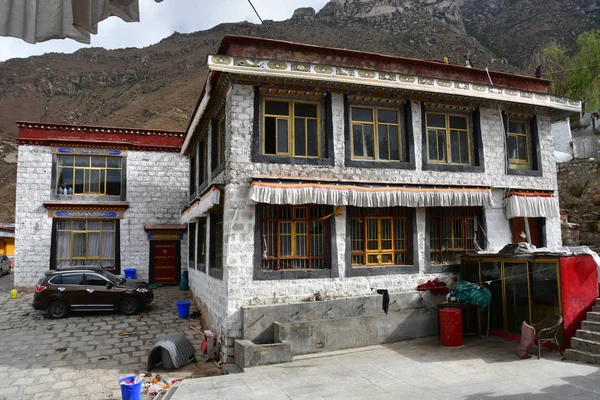 Kina Tibet Lhasa Det Gamle Kloster Pabongka Juni Århundrede Bygninger - Stock-foto